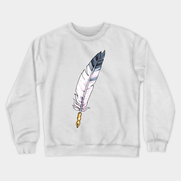 Pastel Feather Quill Crewneck Sweatshirt by Ellen Wilberg